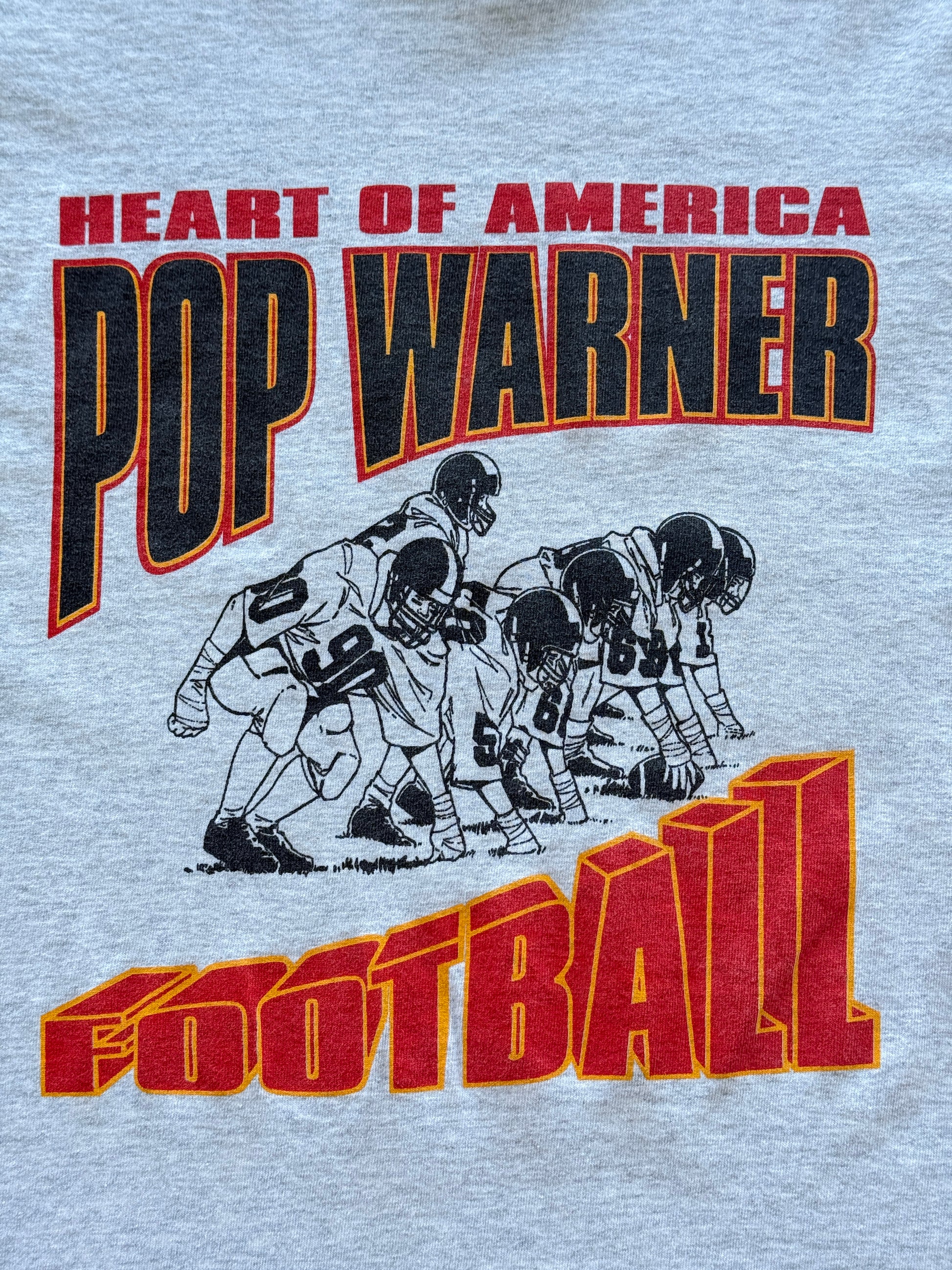 Fruit of the Loom Heart of America Pop Warner Football 90s Vintage T-Shirt - XS