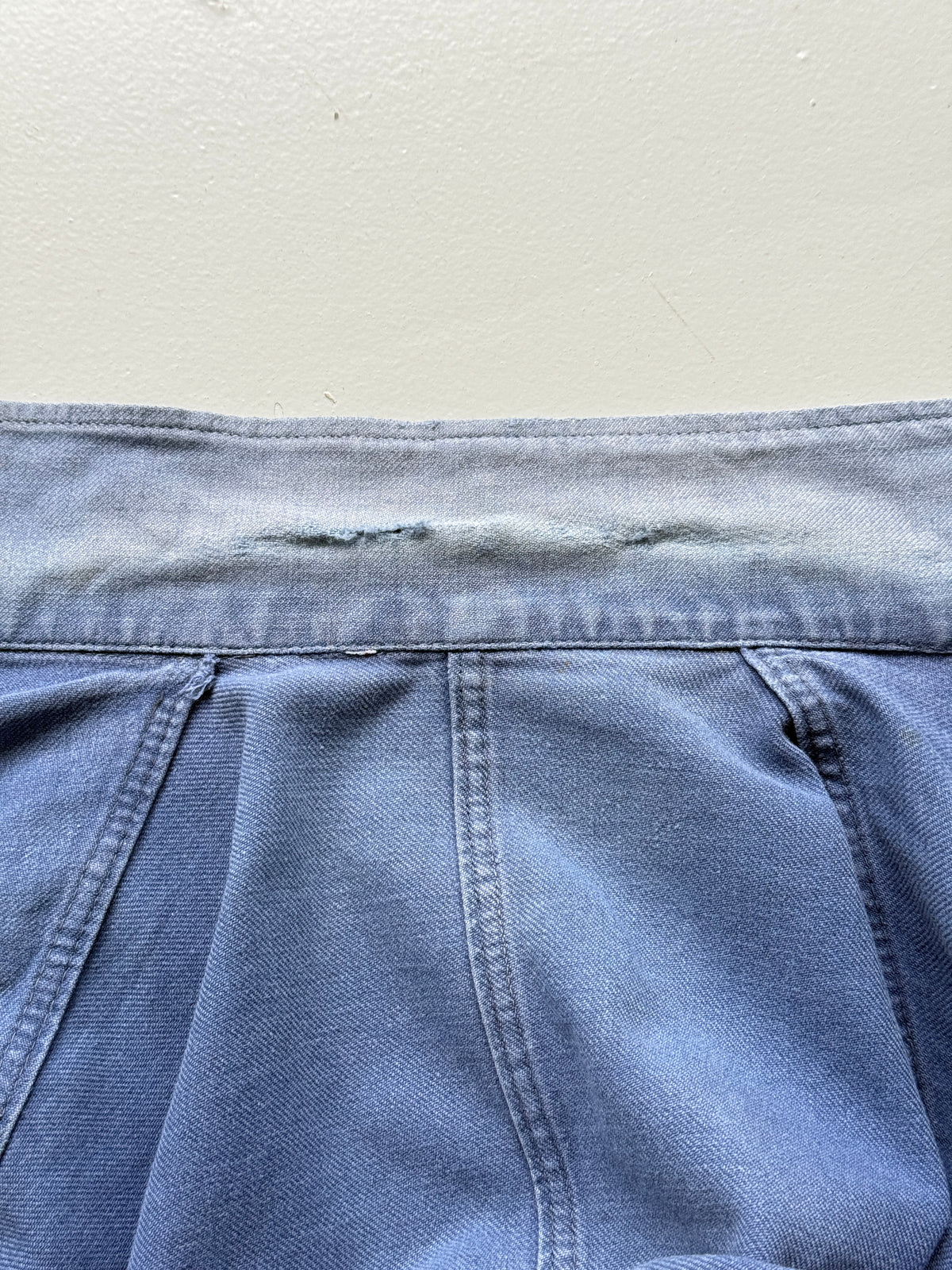 Thrashed Blue French 1950's Vintage Workwear Chore Jacket CH525 - XS