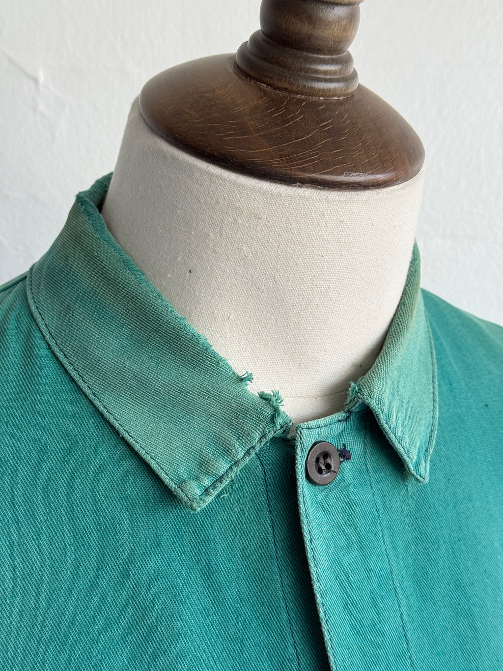Thrashed Turquoise French 1960's Vintage Workwear Chore Jacket CH488 - XL