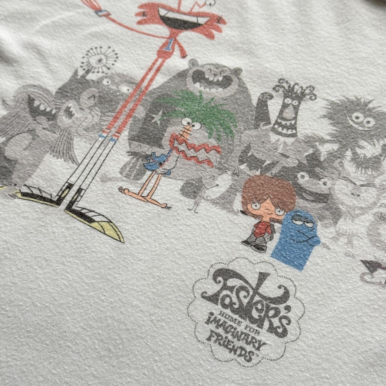 White Cartoon Network Fosters Imaginary Friends 00s Y2K Vintage Graphic T-Shirt - Large