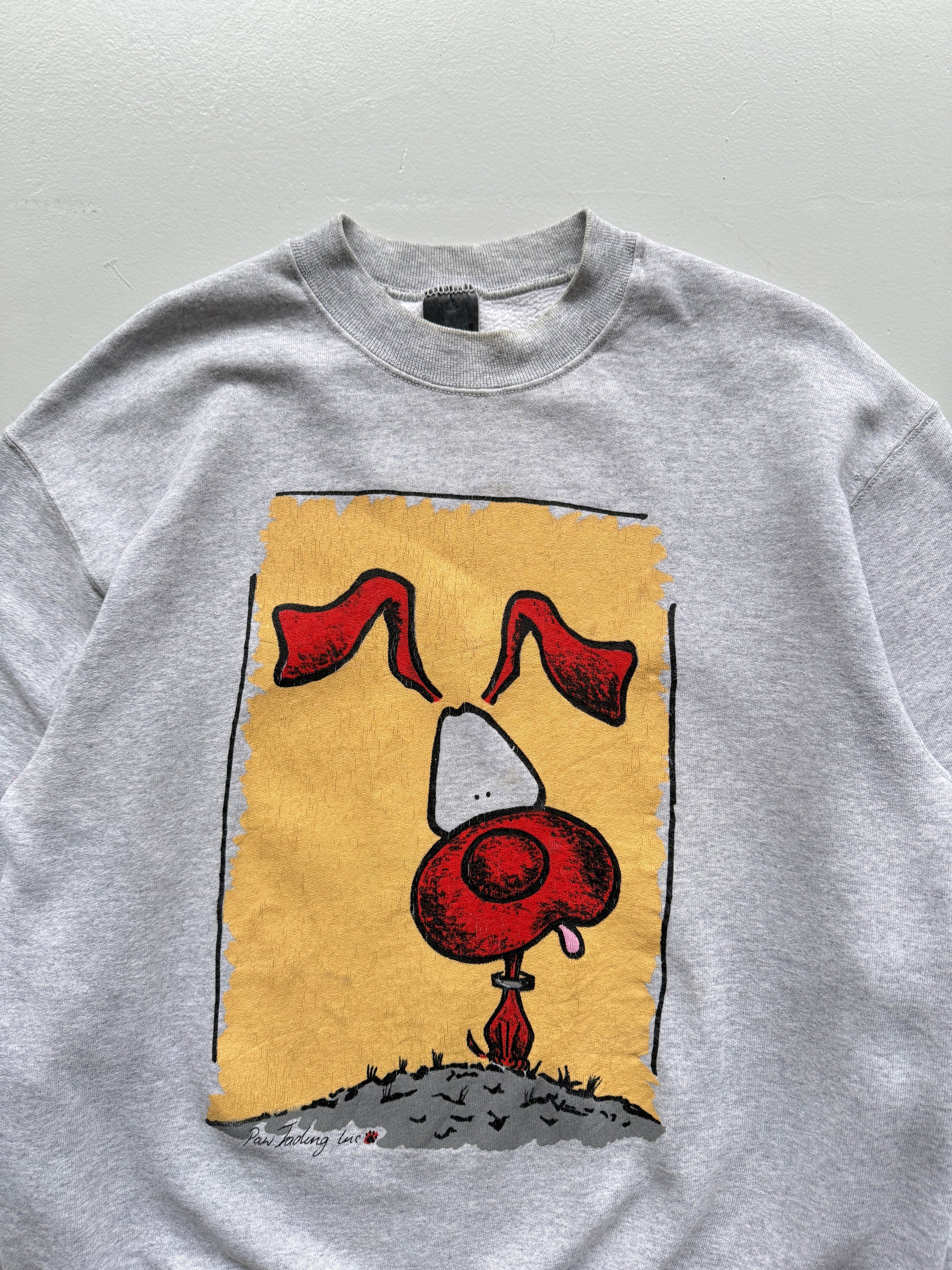 Grey Cartoon Dog 90's Vintage Graphic Sweatshirt Jumper - Large