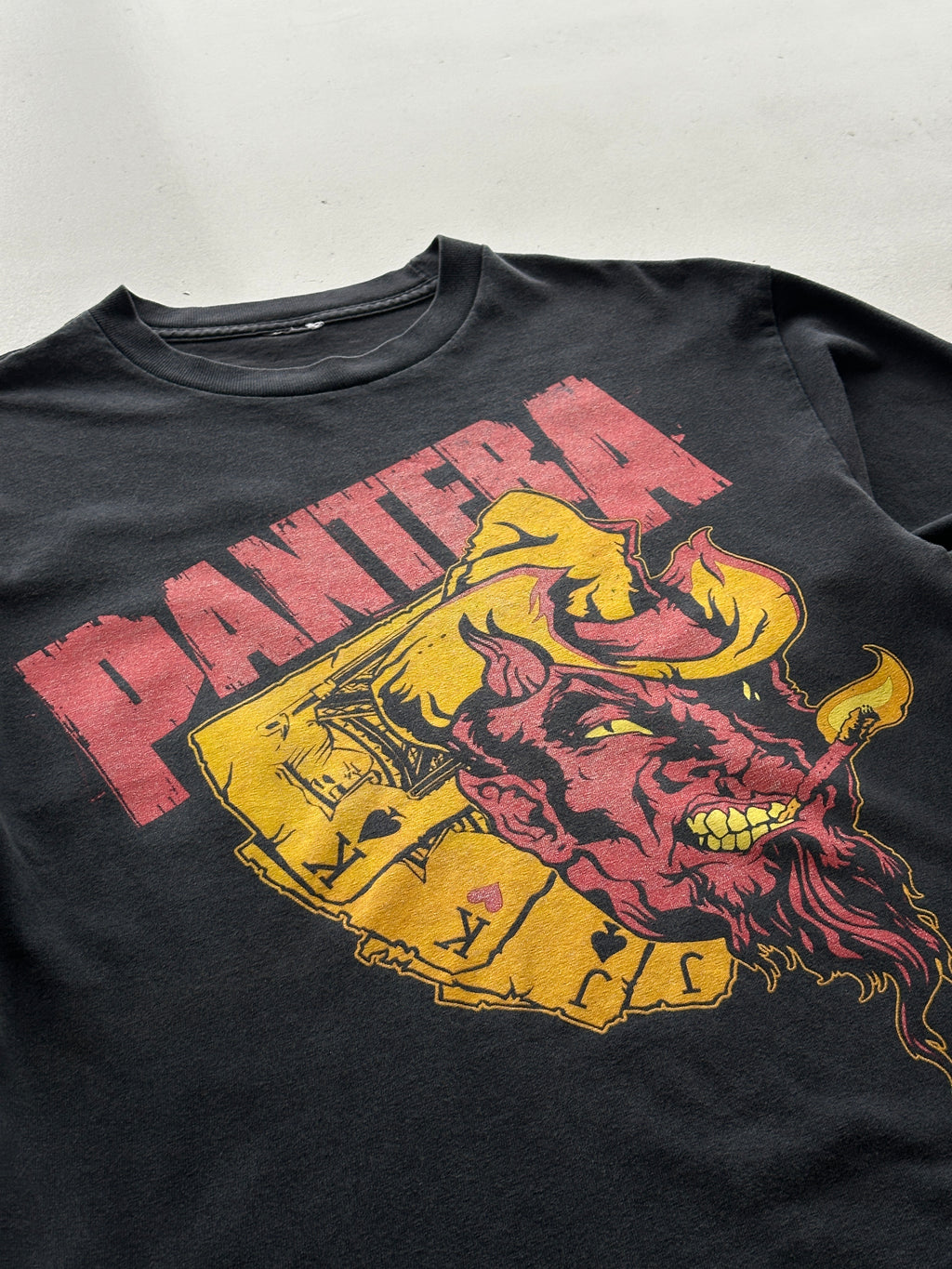 Pantera Devil Card Long Sleeve Vintage Metal Band T-Shirt - Medium