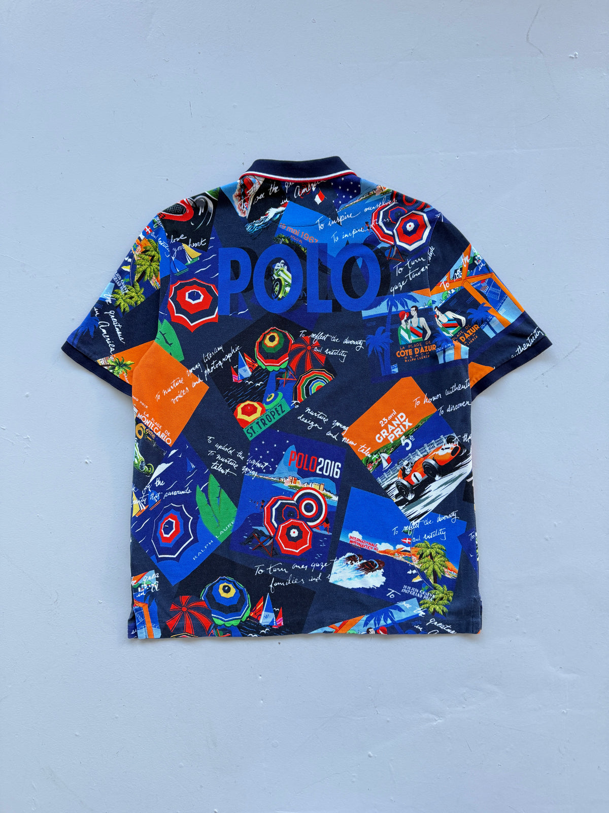 Polo Ralph Lauren Côte D'Azur All Over Print 2010's Polo Shirt - Large