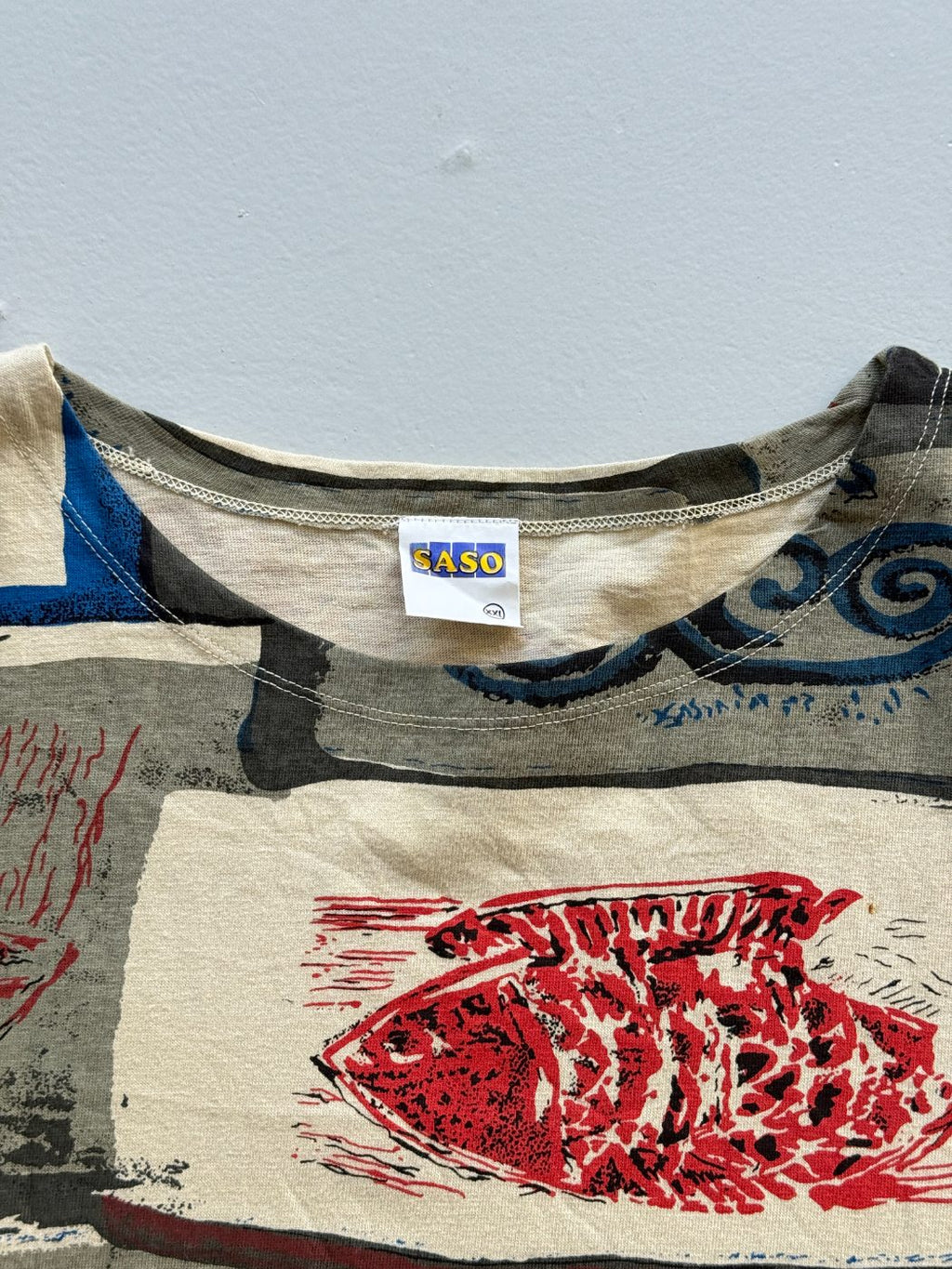 Saso All Over Print 90's Surfwear Vintage T-Shirt - XL