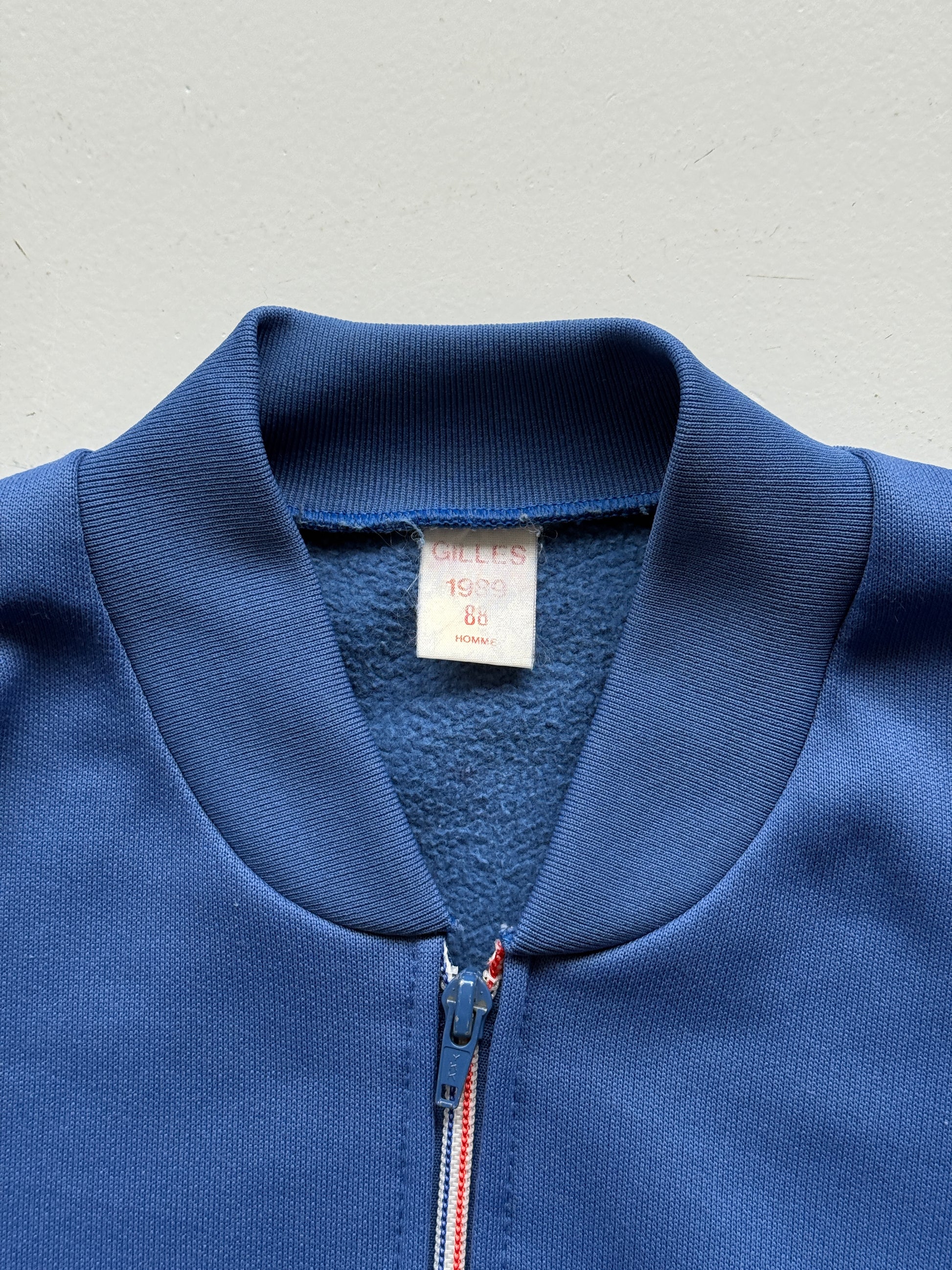 Navy Vintage 80's Athletic College Track Jacket Bomber- Small