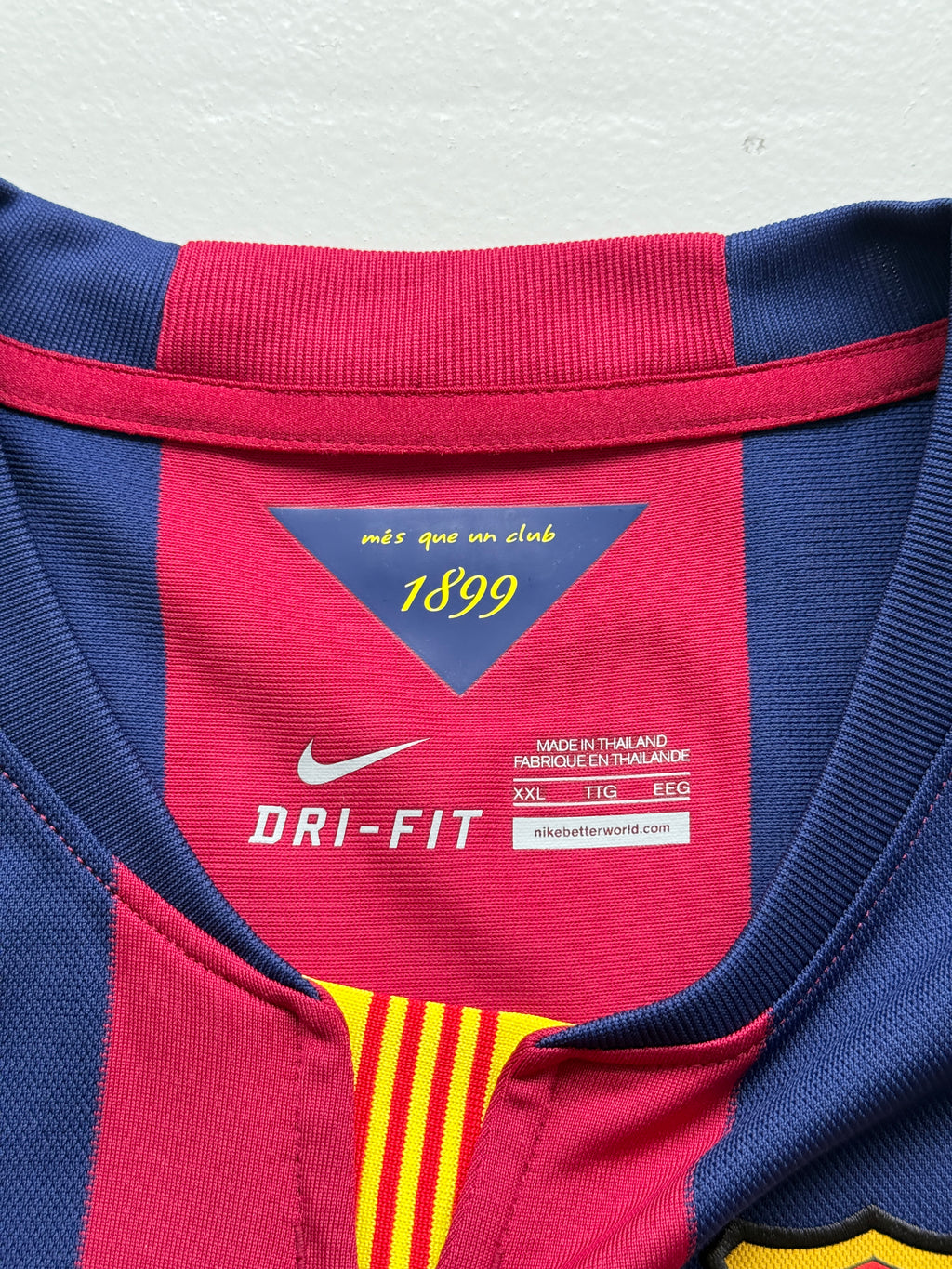 Nike FC Barcelona Qatar Airways 2014 Home Football Shirt - 2XL