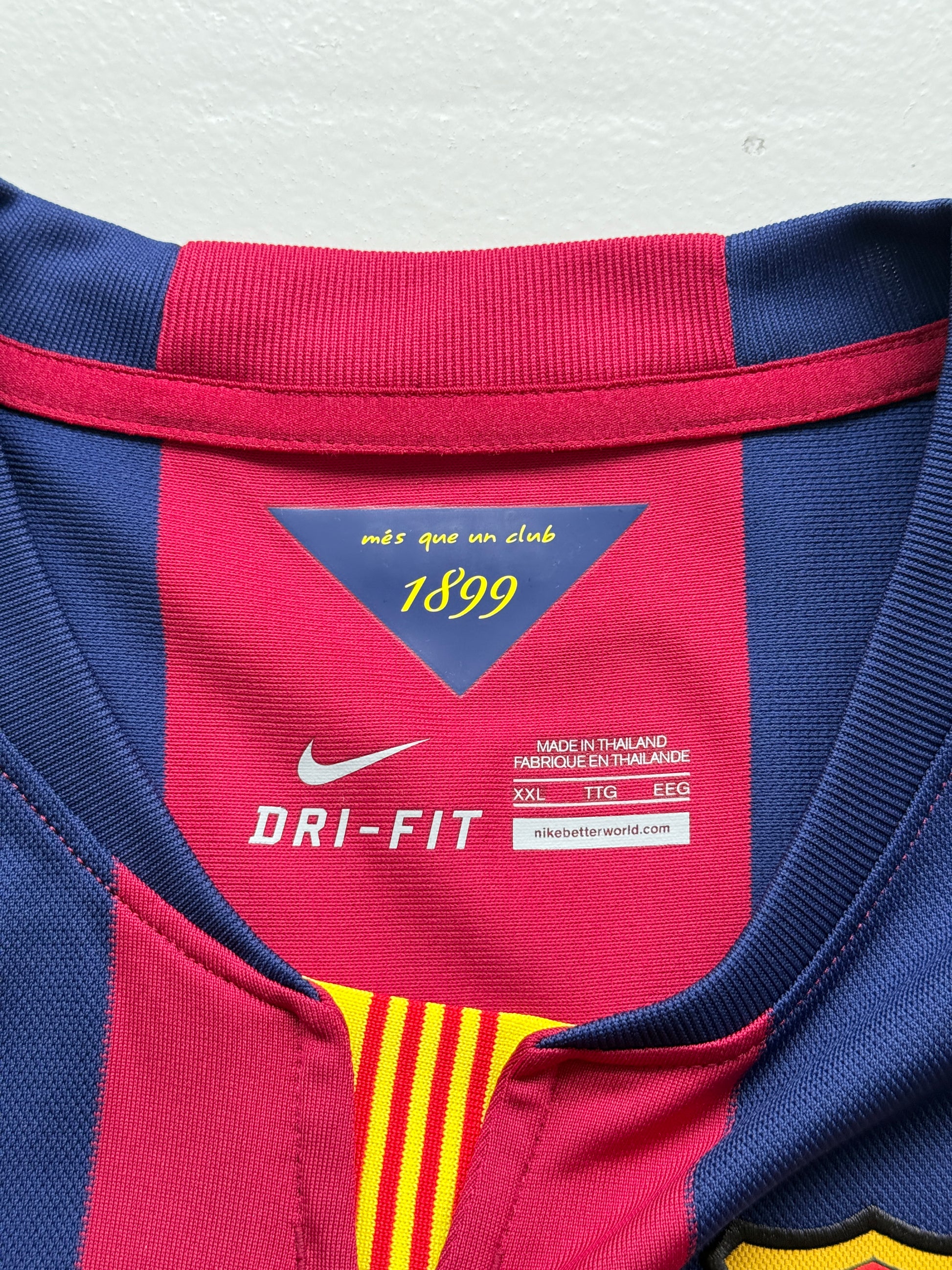 Nike FC Barcelona Qatar Airways 2014 Home Football Shirt - 2XL
