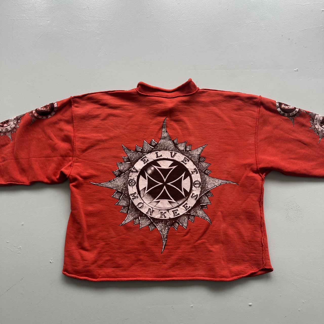 Red Velvet Monkees 90s Vintage Graphic Sweatershirt - Boxy Cropped XL
