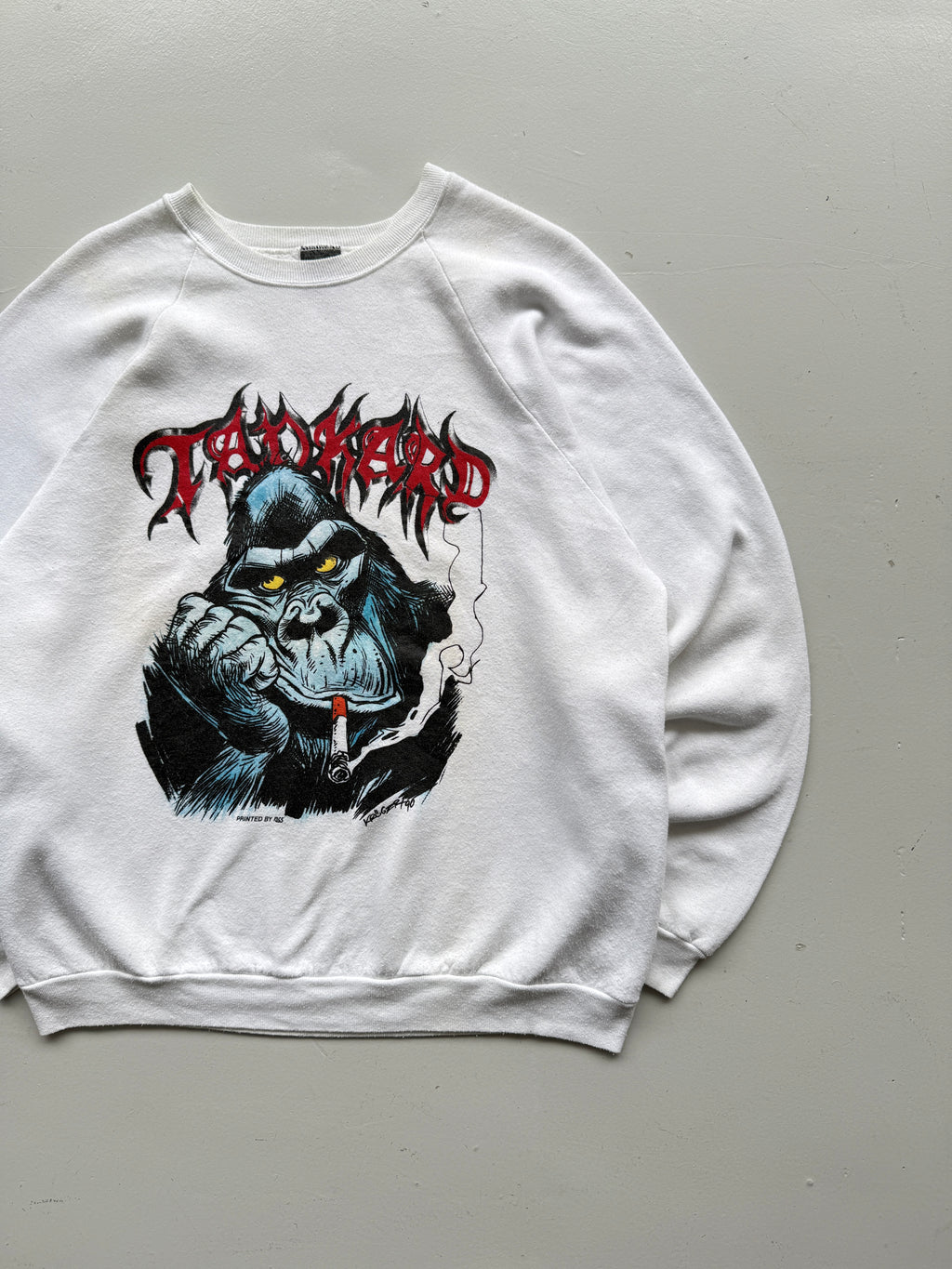 White Rare Tankard Metal Band Vintage Sweatshirt 90's Crewneck - Large
