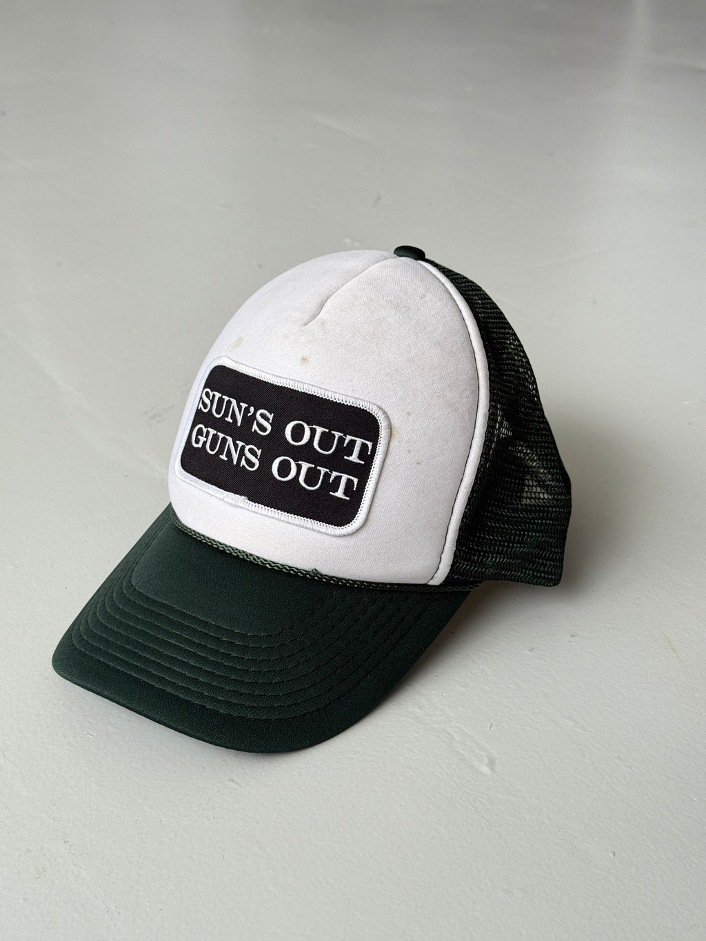 Green Suns Out Guns Out Vintage Foam and Mesh SnapBack Trucker Cap