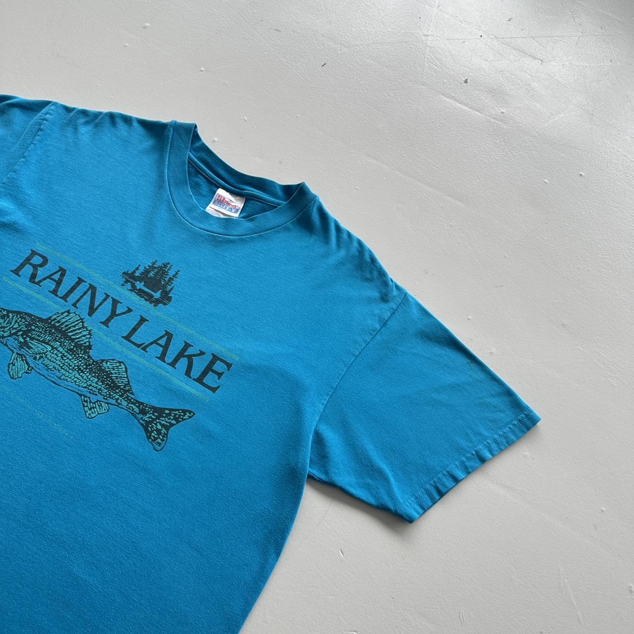 Blue Rainy Lake Vintage 90s T-shirt - Medium