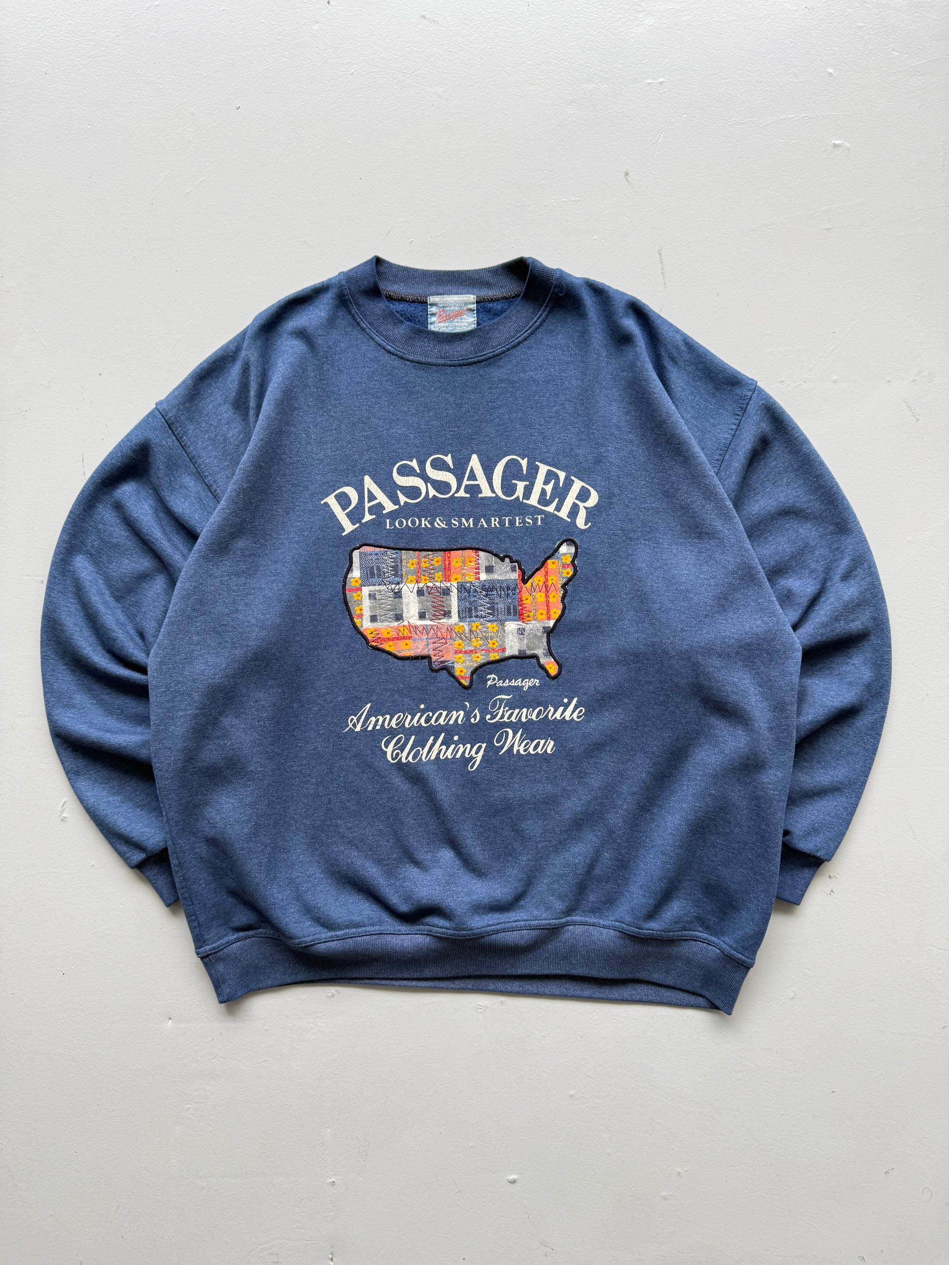 Passager Look & Smartest USA Map 90's Vintage Sweatshirt - Large/XL