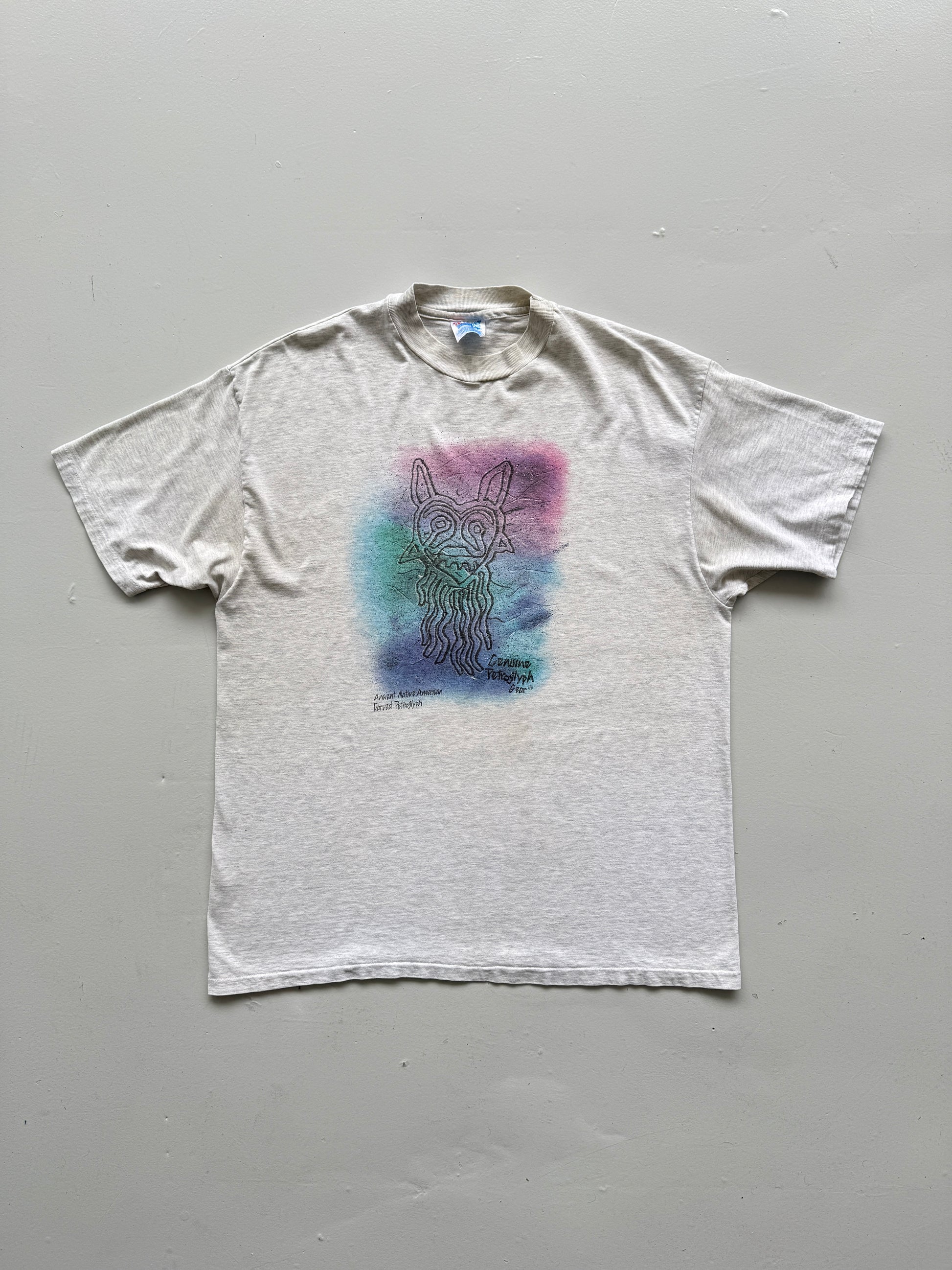 Grey Ancient Native 90's Vintage Single Stitch Graphic Tourist T-Shirt - XL