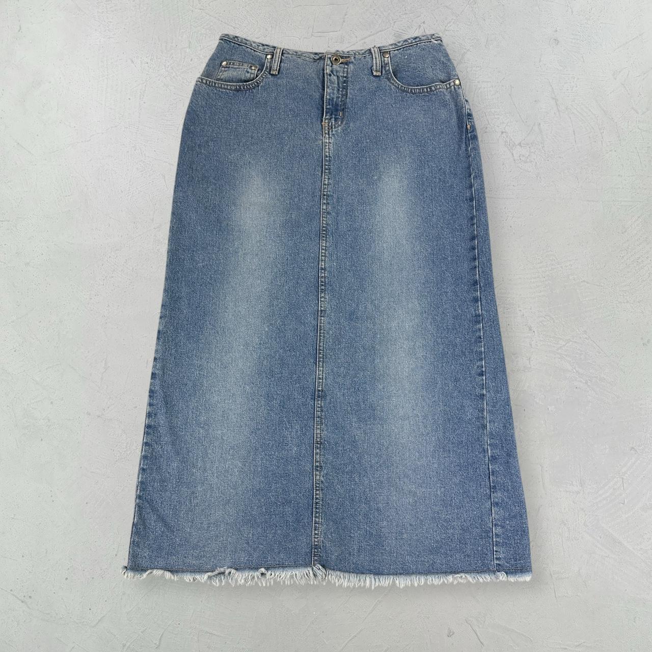 Hydraulic Denim Vintage Maxi Skirt - 10 W30 L35