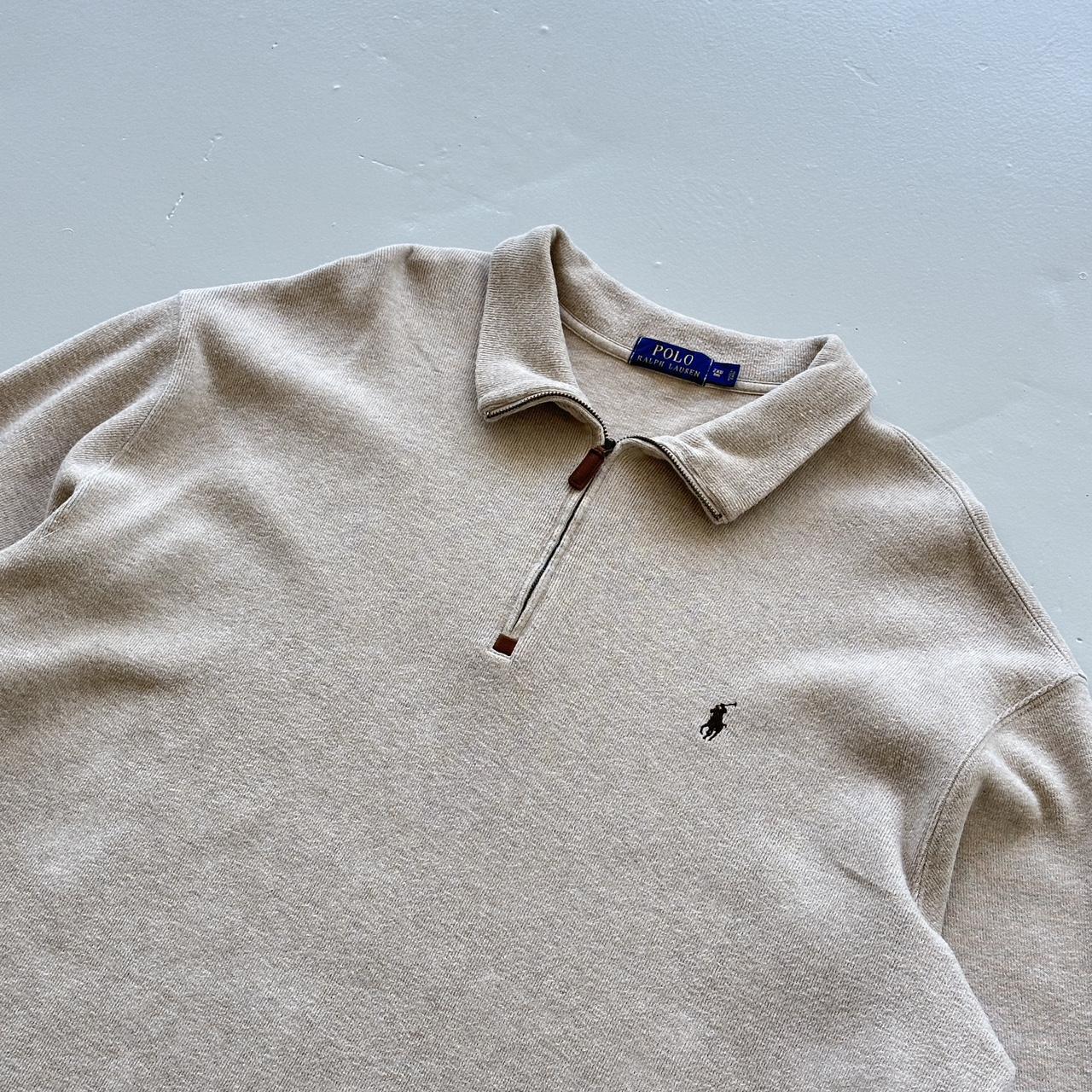 Cream Polo Ralph Lauren Quarter Zip Sweatshirt - 2XL