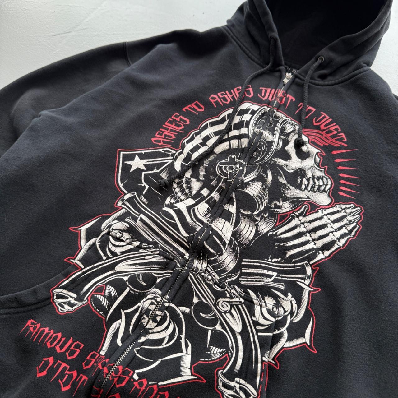 Black Famous Stars and Straps Y2K Vintage Graphic Hoodie - Large