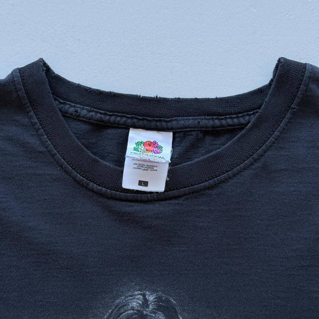 Black Gothic Reaper 90s Vintage Graphic T-Shirt - Large