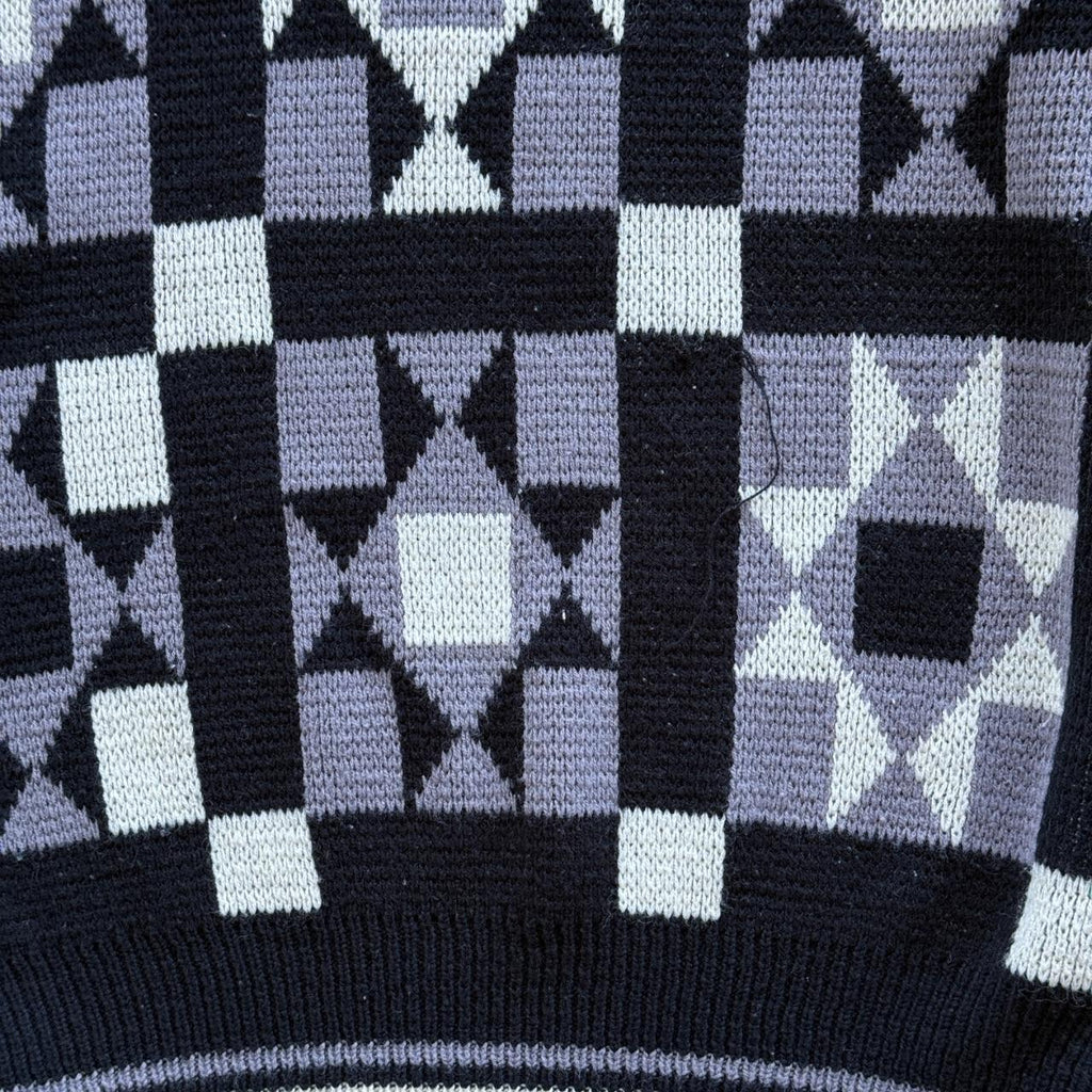 Aztec Pattern 90s Vintage Woollen Knit Jumper - Large