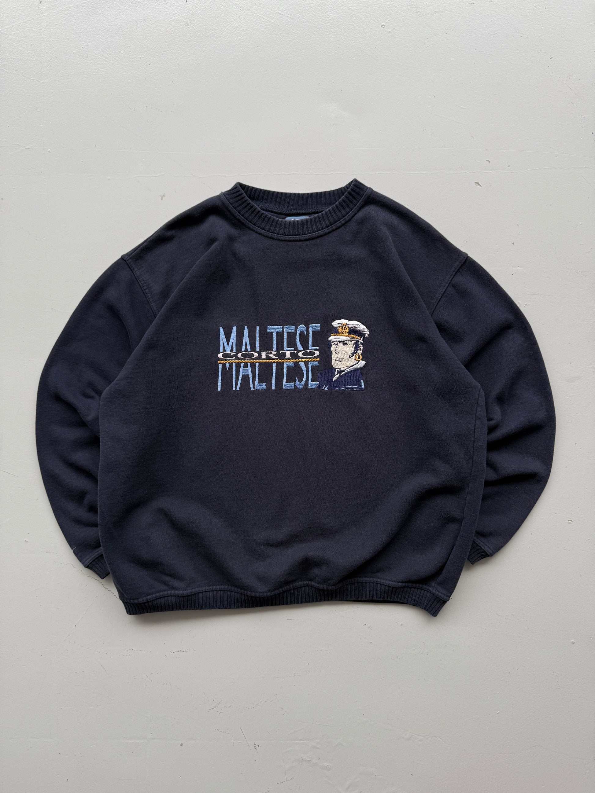 Navy Vintage Corto Maltese Sweatshirt 90's Sweater- Large