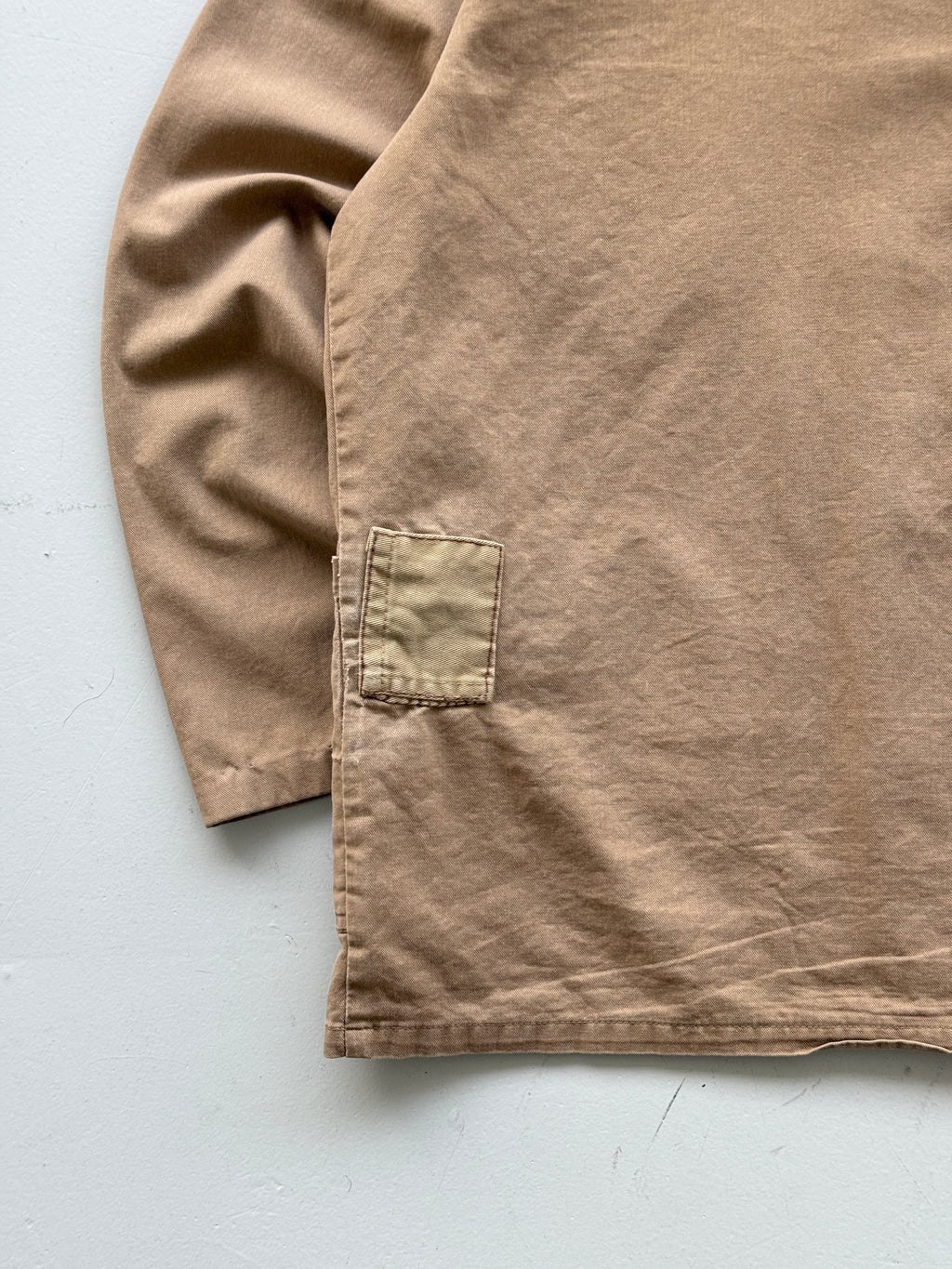 Beige Chore Jacket 90's Vintage Thrashed Workwear CH103 - Medium