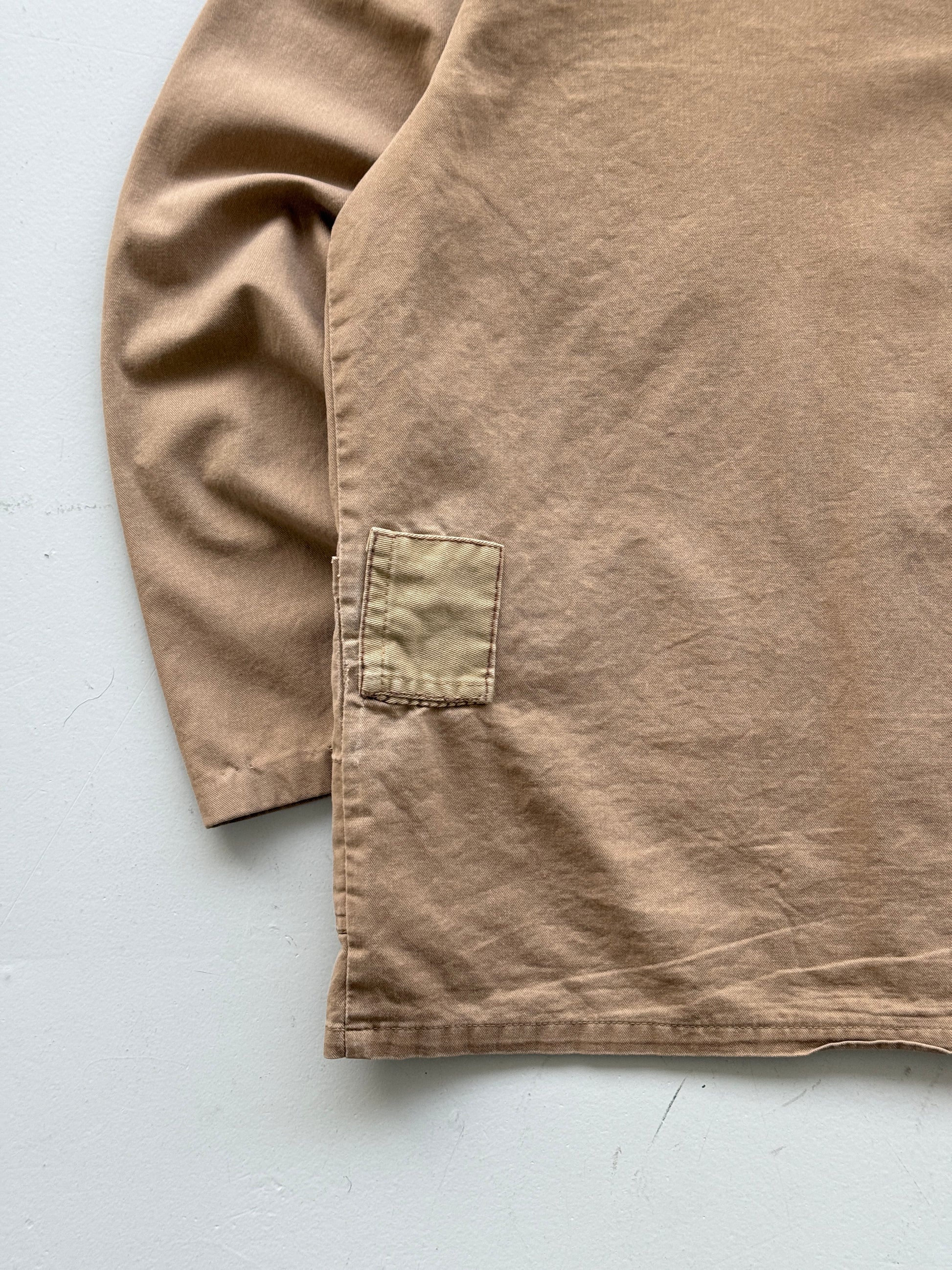 Beige Chore Jacket 90's Vintage Thrashed Workwear CH103 - Medium